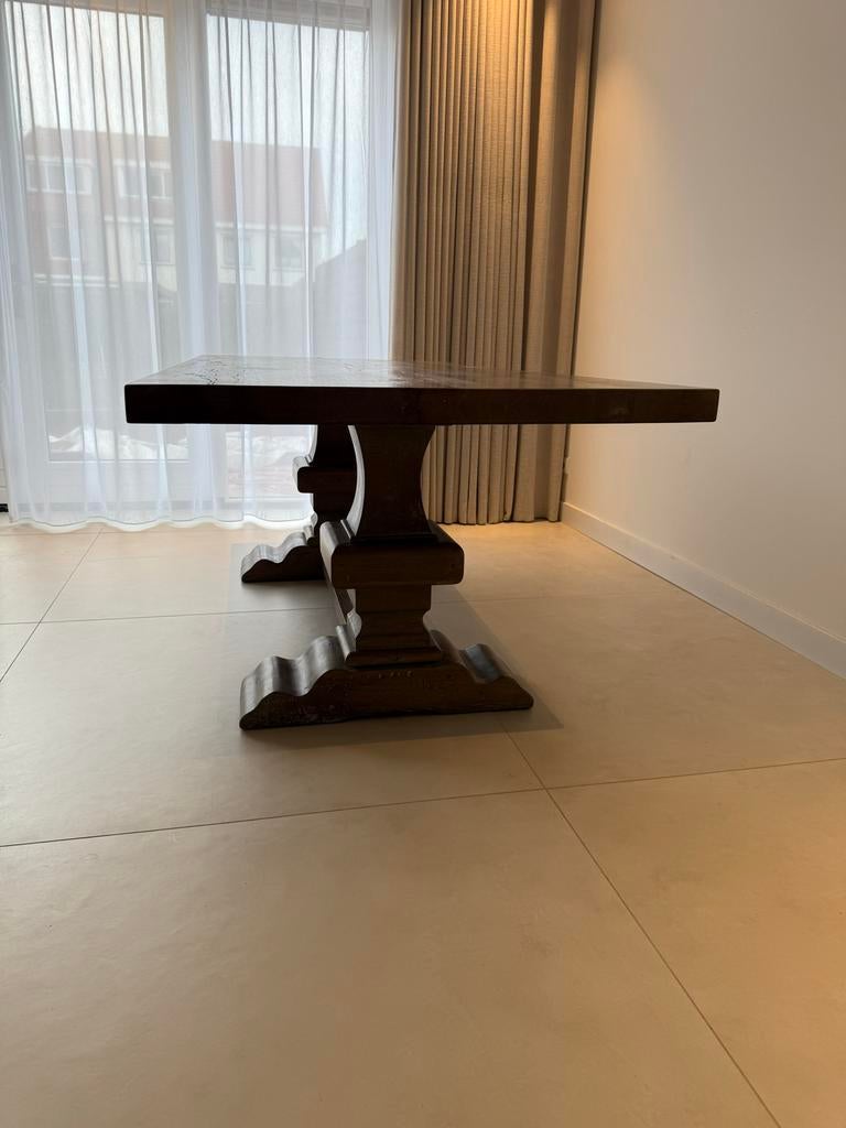 Eiken eettafel van Goossens 220x100 - 79 hoog, Ophalen, Eikenhout, 200 cm of meer, 50 tot 100 cm