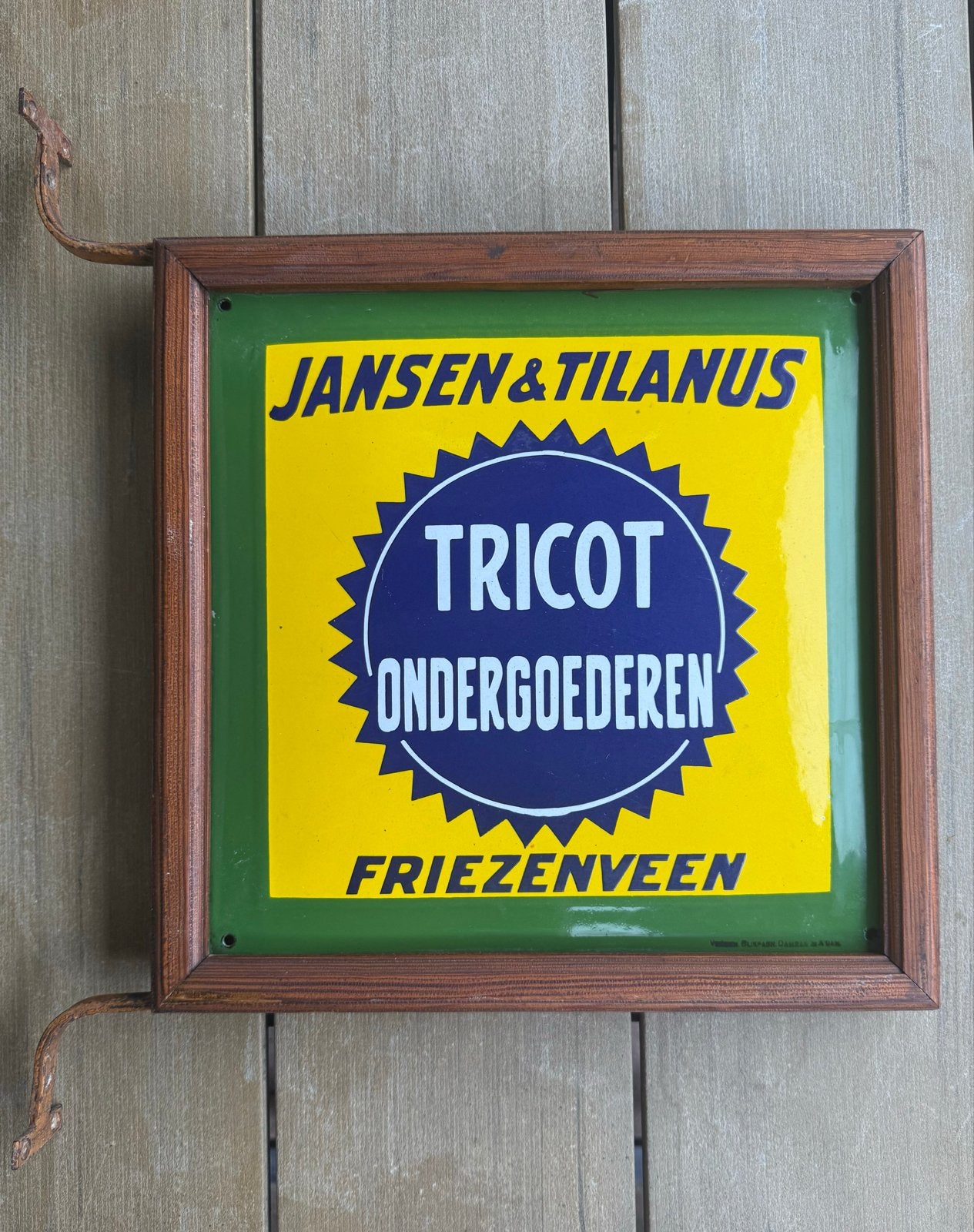 Emaille Reclamebord Jansen & Tilanus Friezenveen, Ophalen of Verzenden, Reclamebord