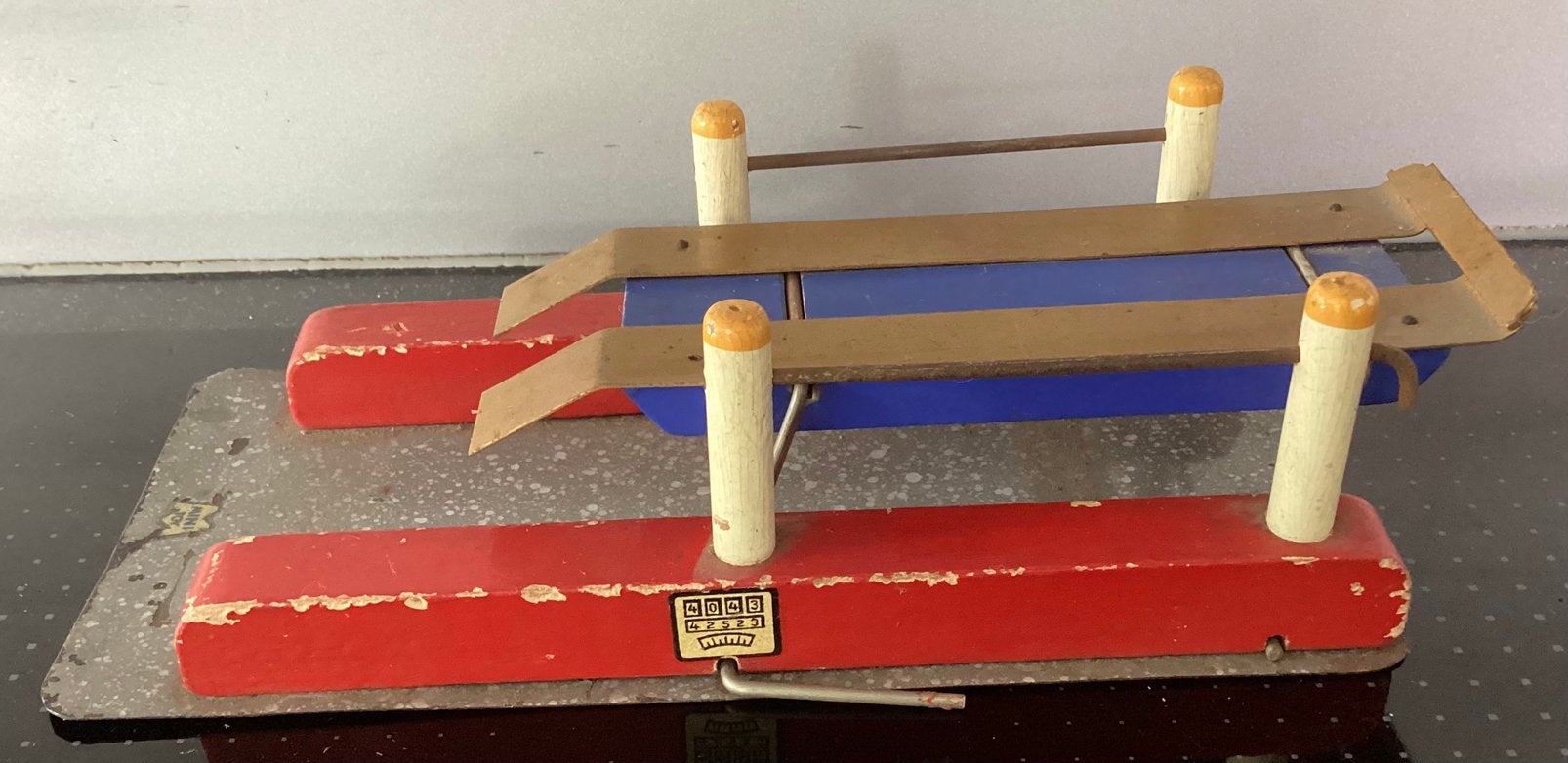 1950’s Mini Toy,Minitoy,auto brug ,smeerbrug hout & blik, Ophalen