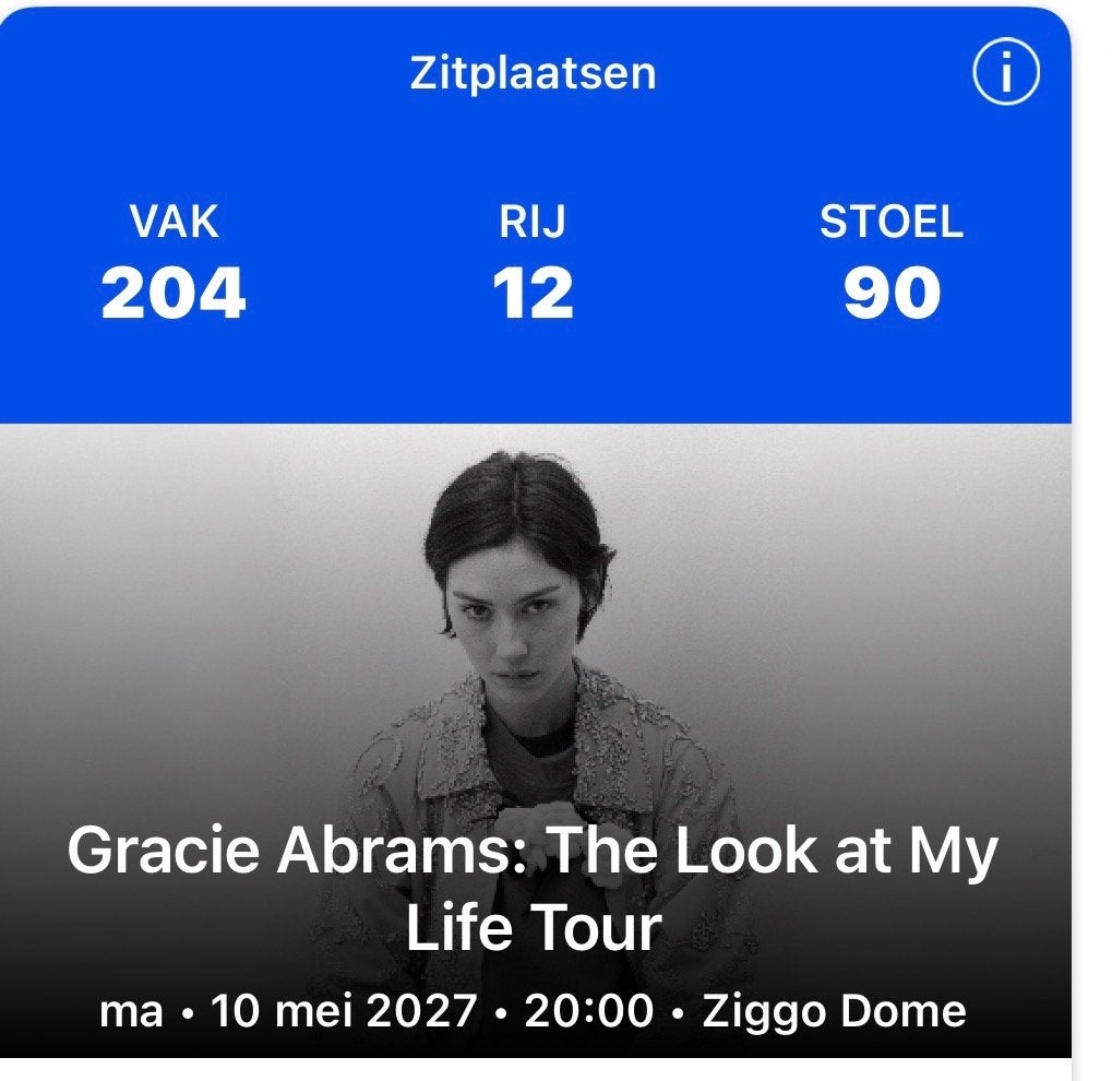2 tickets Gracie Abrams maandag 10 mei 2027, Twee personen, Mei