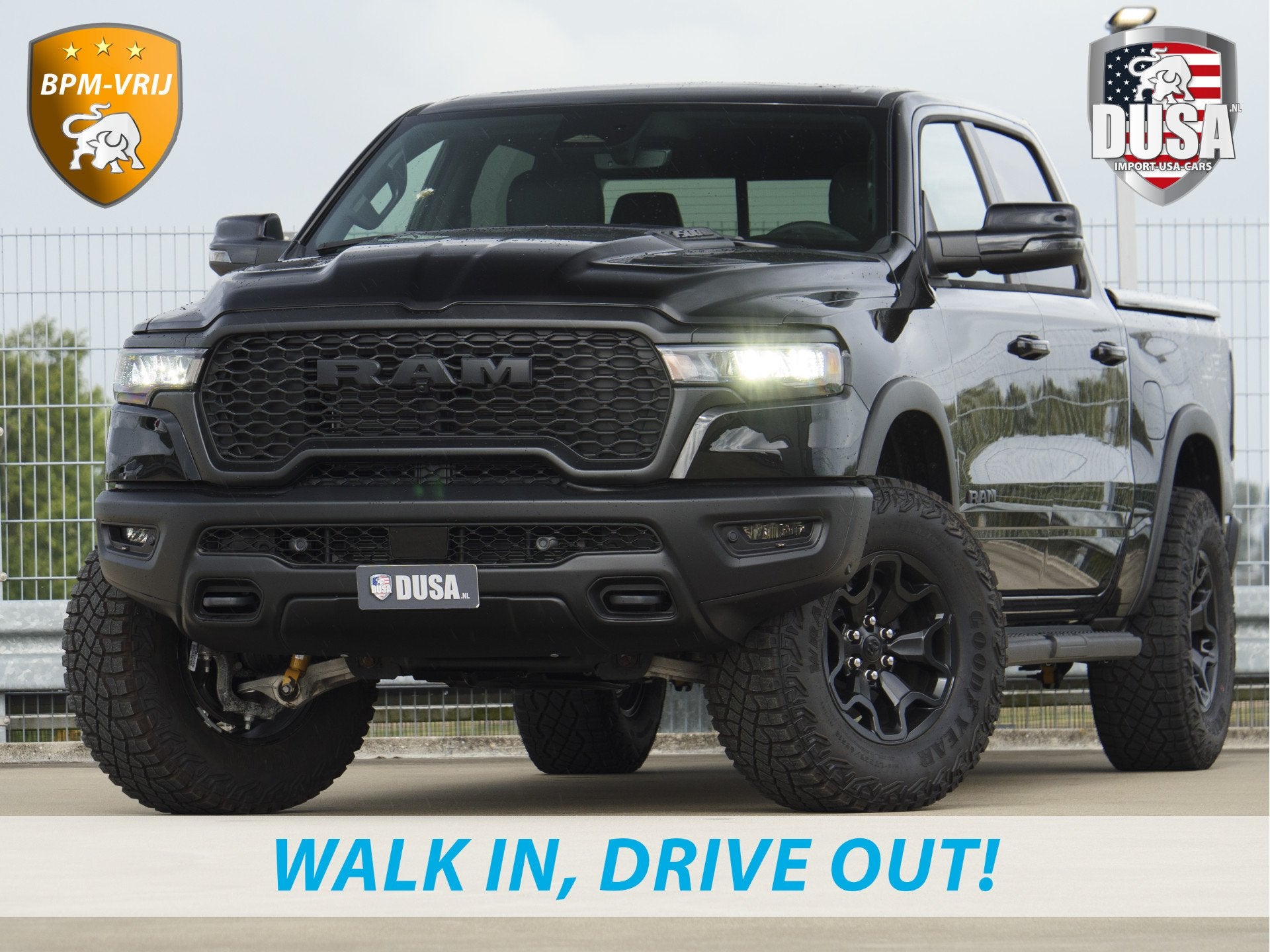 Dodge Ram | 1500 | Rebel | Night | 4x4 | Crew Cab | 3.0L Twi, Auto's, Dodge, Automaat, Zwart, Zwart, Leder