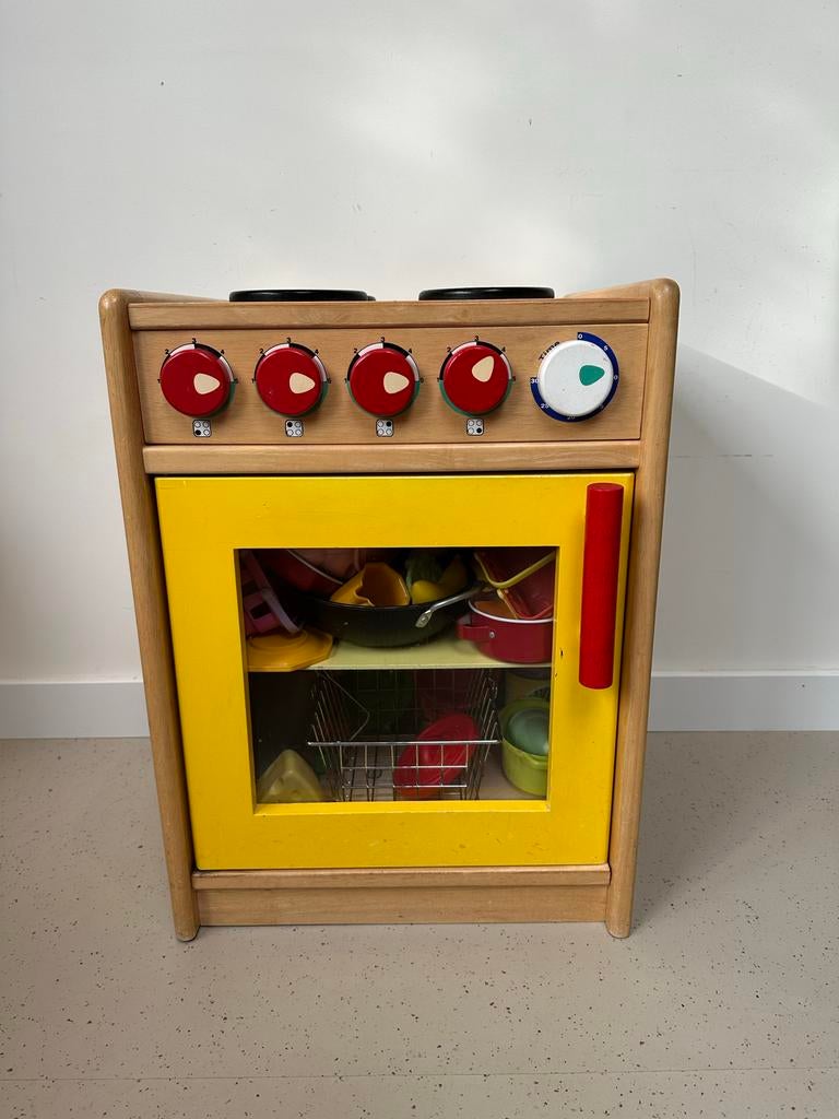 Houten speelkeuken met accessoires, Ophalen of Verzenden, Zo goed als nieuw, Meubelstuk of Keukentje