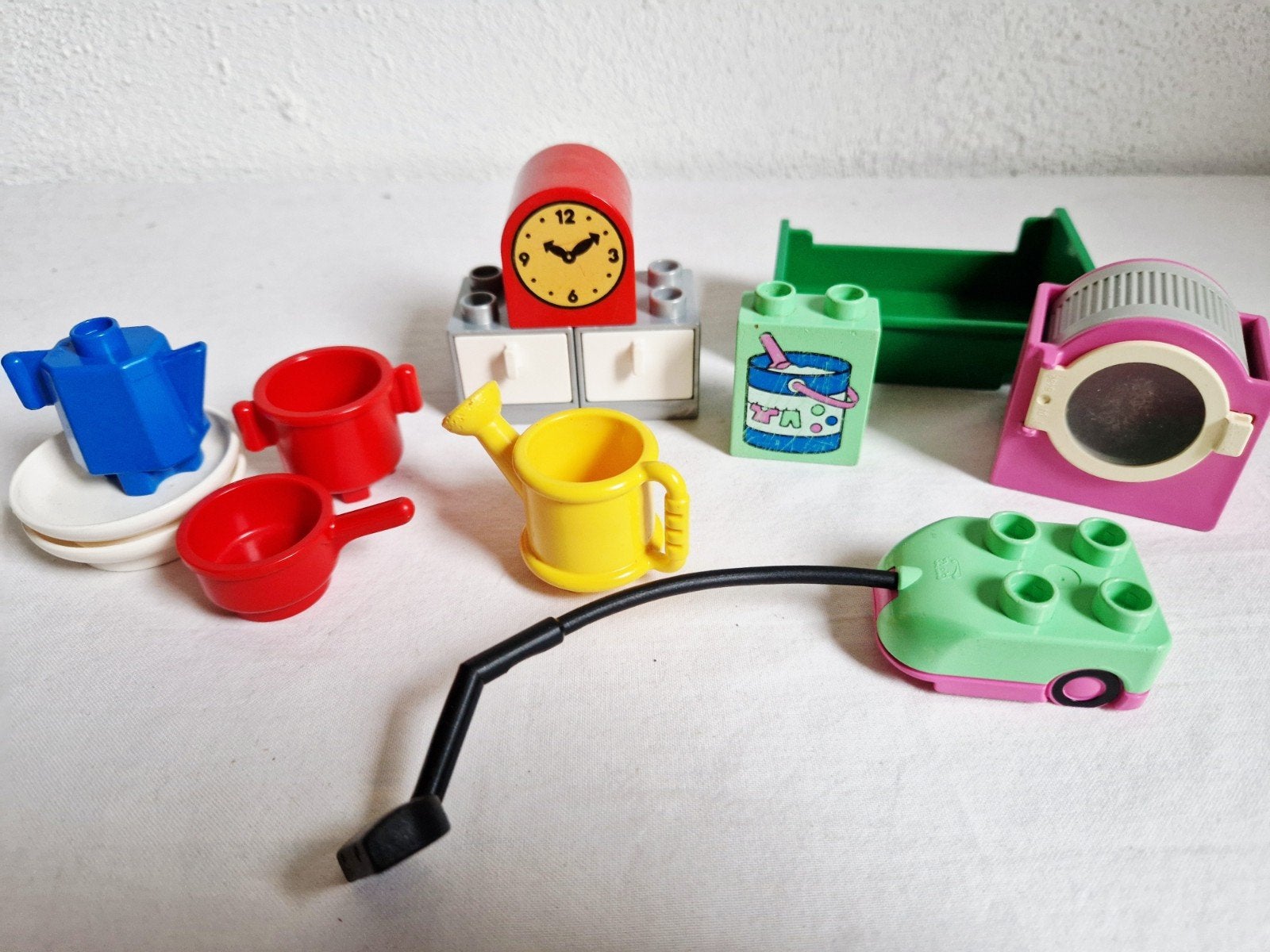 Duplo huisraad onderdelen wasmachine stofzuiger pannen etc, Ophalen of Verzenden, Gebruikt, Duplo