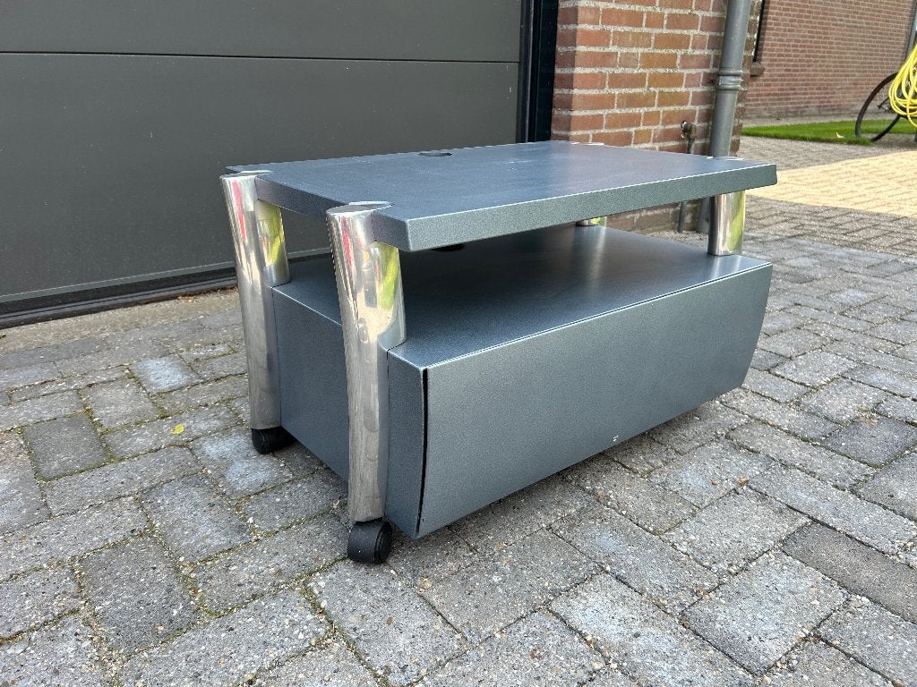 Leolux Verso TV meubel lichtblauw metallic, Huis en Inrichting, Kasten | Televisiemeubels, 50 tot 100 cm, Zo goed als nieuw, Leolux