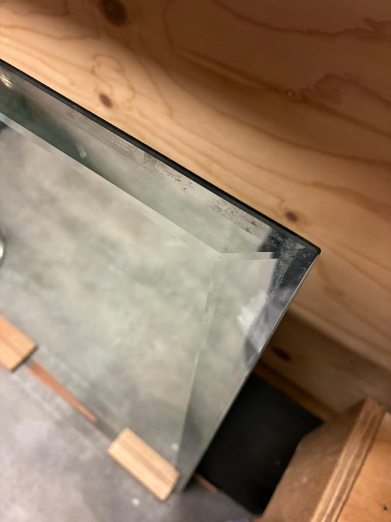 Spiegel met facetrand 117cm x 88,5cm, Ophalen, Gebruikt, 80 tot 120 cm, Veiligheidsglas