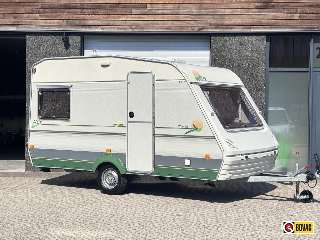 Delta 3900 SK|Voortent|Dwarsbed|, Caravans en Kamperen, Schokbreker, Bedrijf, Treinzit, Tot en met 3