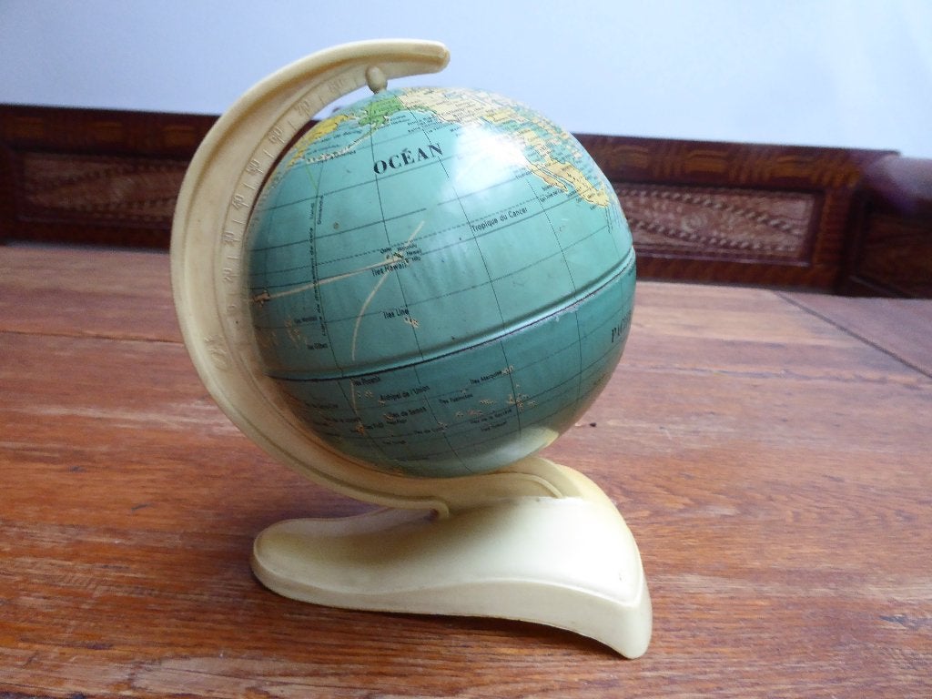 Vintage mini wereldbol, MS West Germany, Antiek en Kunst, Antiek | Woonaccessoires, Ophalen of Verzenden