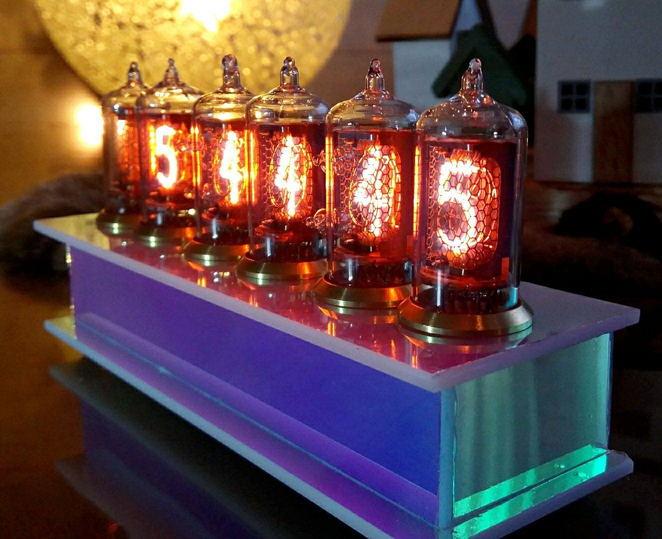 NIXIE KLOK met ZM1082 buisjes 1970, Nieuw, Ophalen of Verzenden, Art deco, Tafelklok