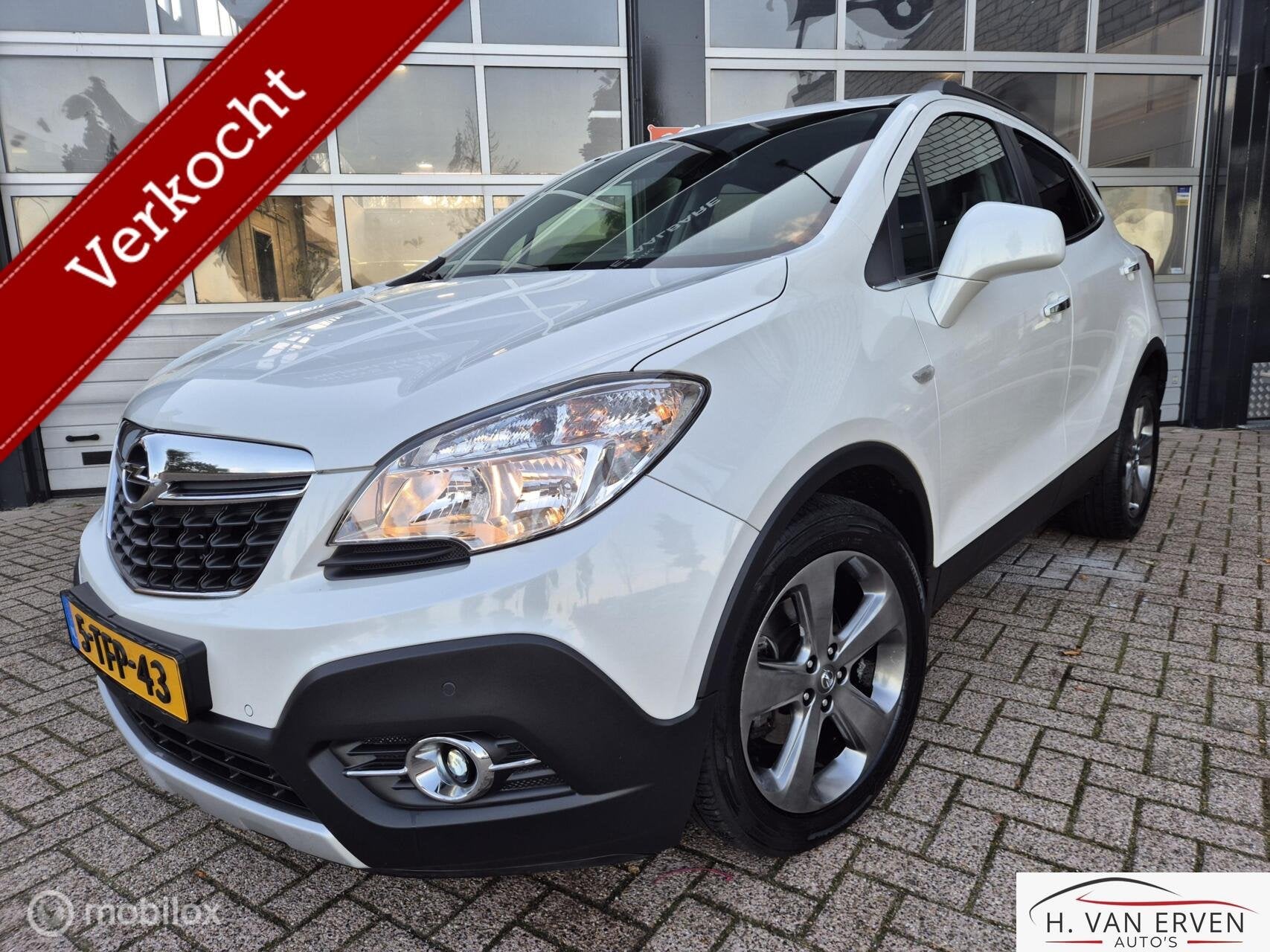 Opel Mokka 1.4 T Cosmo AUTOMAAT 1E EIGENAAR 18" NAP, Auto's, Euro 5, 15 km/l, Leder en Stof, Wit