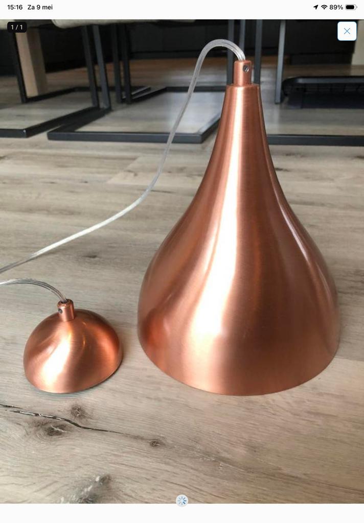 NIEUW! Prachtige hanglamp lamp koper rosé gold roségoud., Ophalen, Nieuw, Minder dan 50 cm