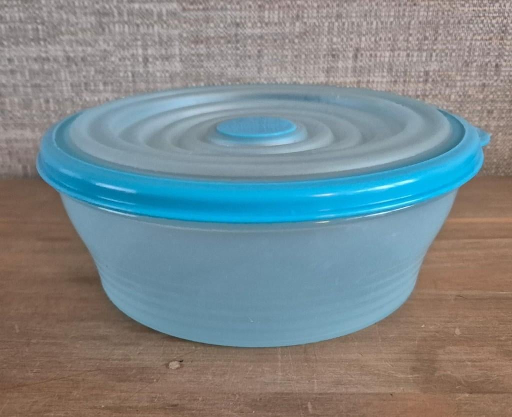 Tupperware adapta bowl 1,5L Blauw, Ophalen of Verzenden, Zo goed als nieuw, Blauw, Bak of Kom