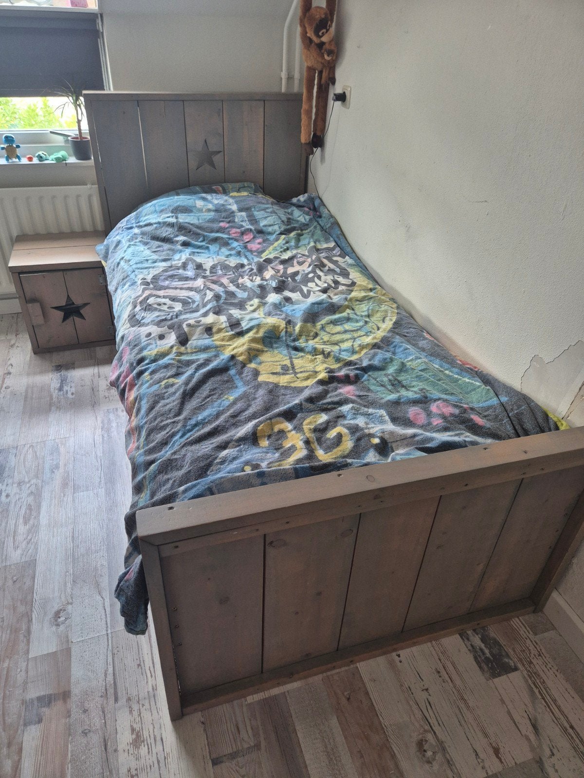 Steigerhouten slaapkamer set, Huis en Inrichting, Kasten | Kledingkasten, Met deur(en), Gebruikt, Rustiek, Landelijk, 150 tot 200 cm