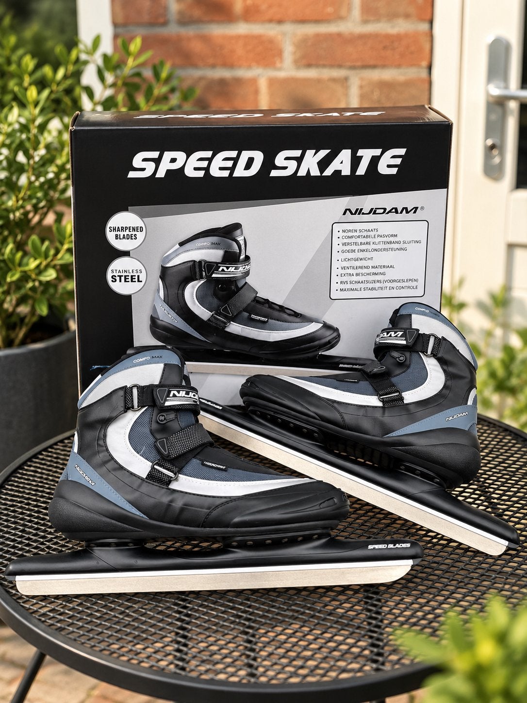 Nijdam combinoren / schaatsen zwart maat 46, Combinoren, Ophalen of Verzenden, Zo goed als nieuw, Nijdam