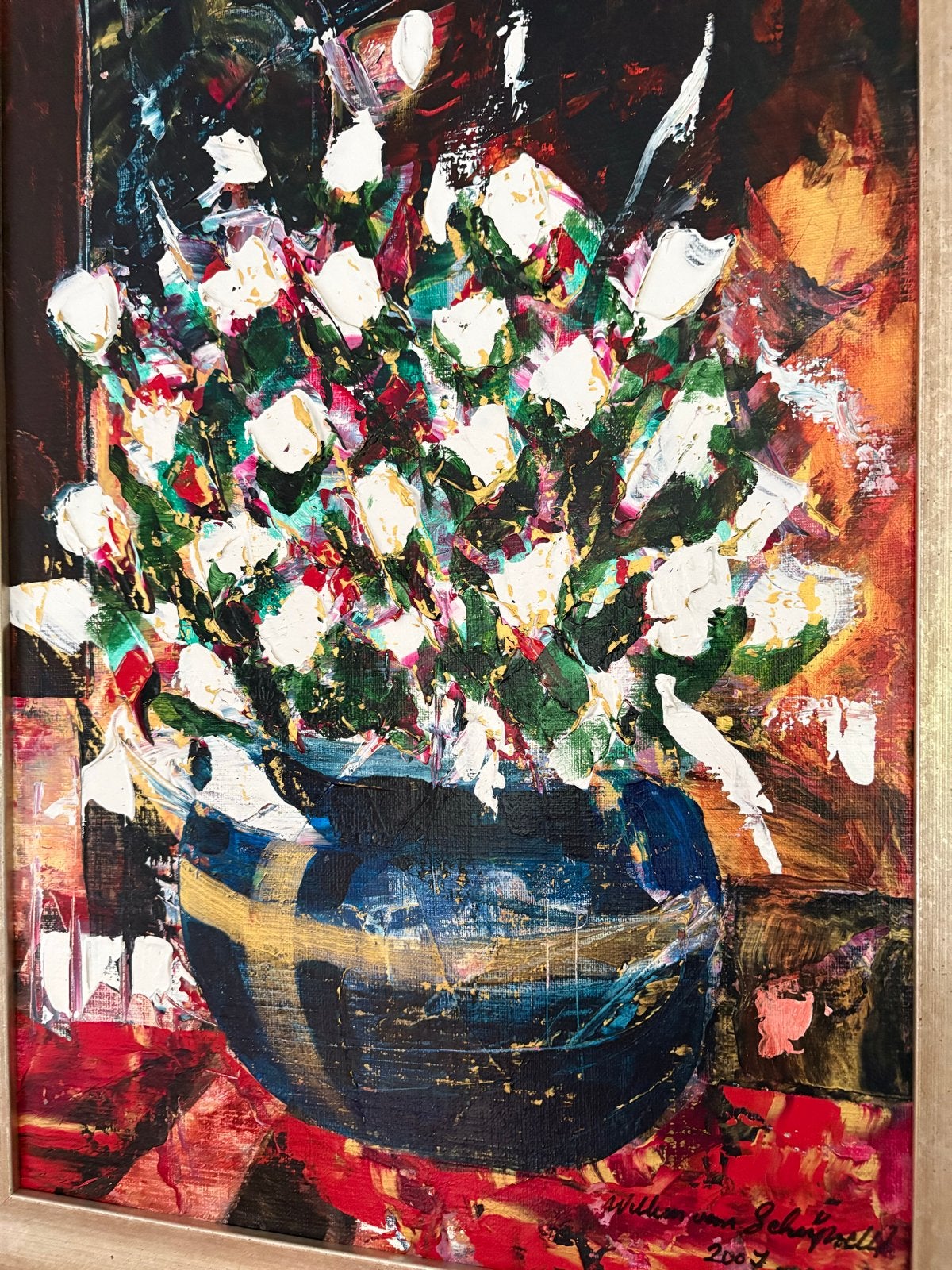 Foto 4 van Schilderij 'Bloemen in vaas' door Willem van Scheijndel