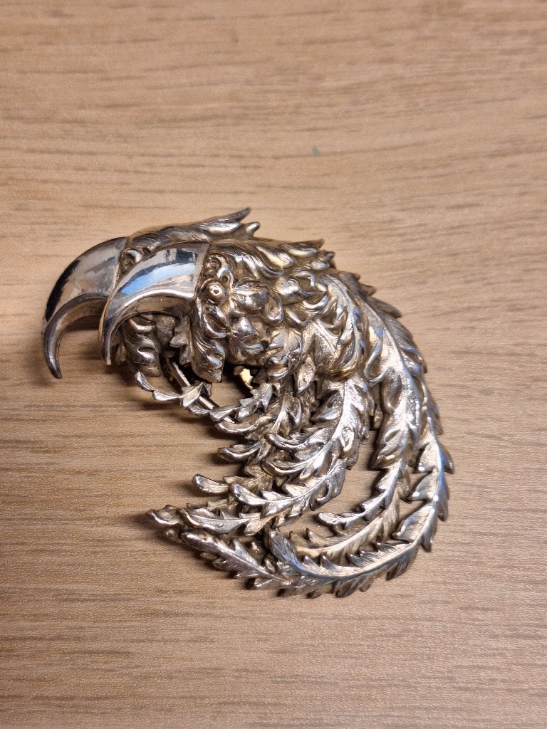Antieke Frans brevete S.G.D.E. broche/shawlclip, Adelaar, Overige materialen, 4 tot 7 cm, Ophalen of Verzenden, Zo goed als nieuw