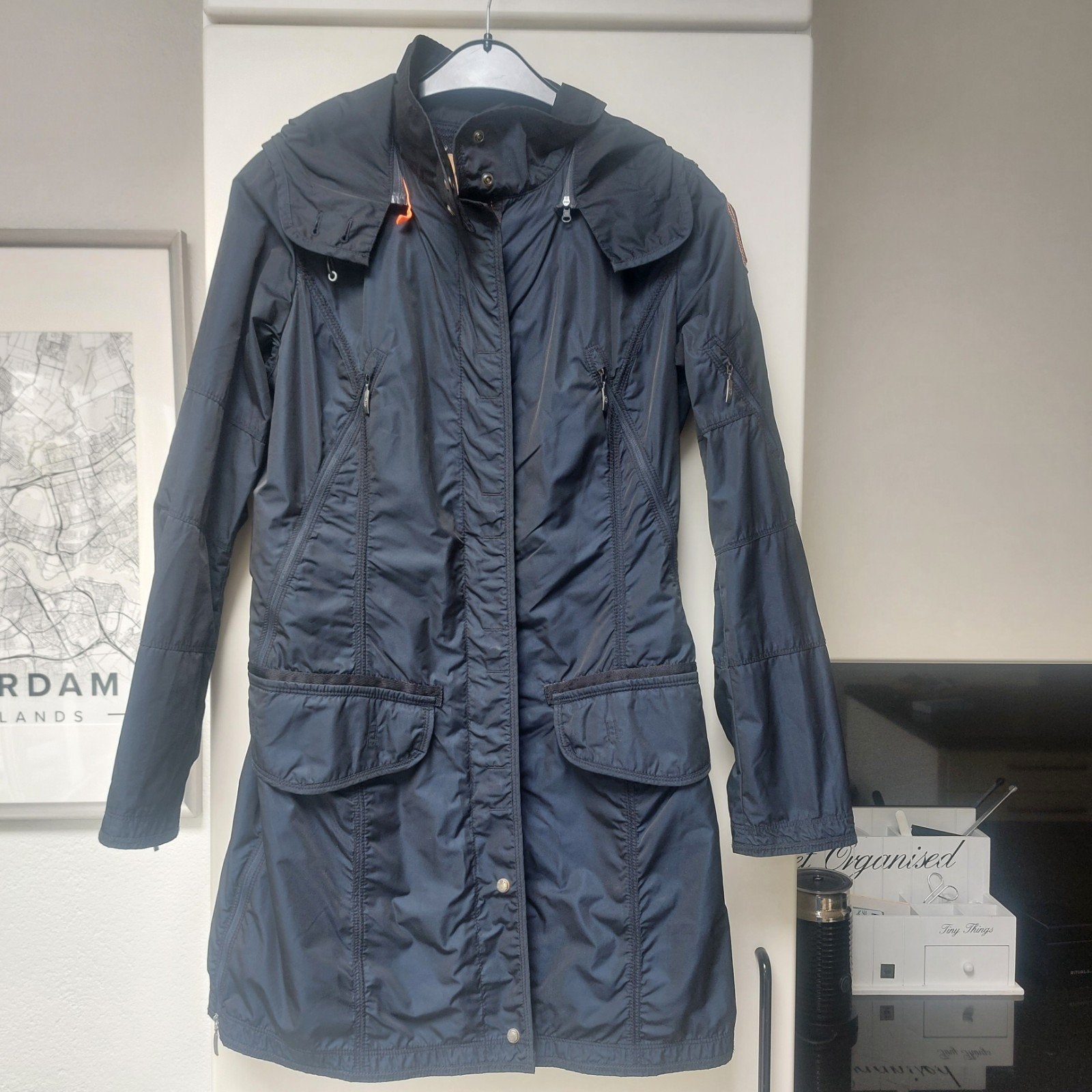 Parajumpers Dames Windbreaker Jas Large, Blauw, Maat 42/44 (L), Zo goed als nieuw, Parajumpers