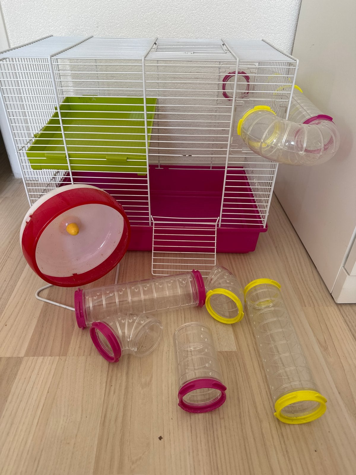 Hamsterkooi, Dieren en Toebehoren, Knaagdieren en Konijnen | Toebehoren, Ophalen of Verzenden, Zo goed als nieuw, Loopwiel of Rad