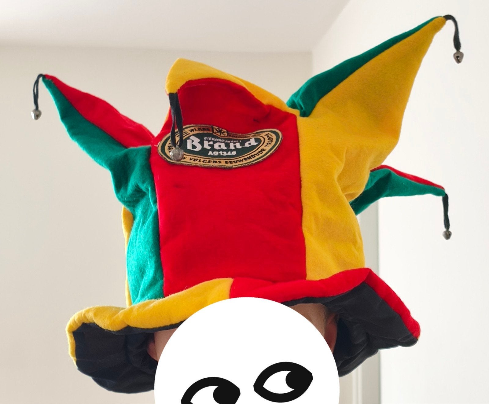 Narrenkap met belletjes - Brand Bier, Ophalen of Verzenden, Gebruikt, Feestartikel, Carnaval