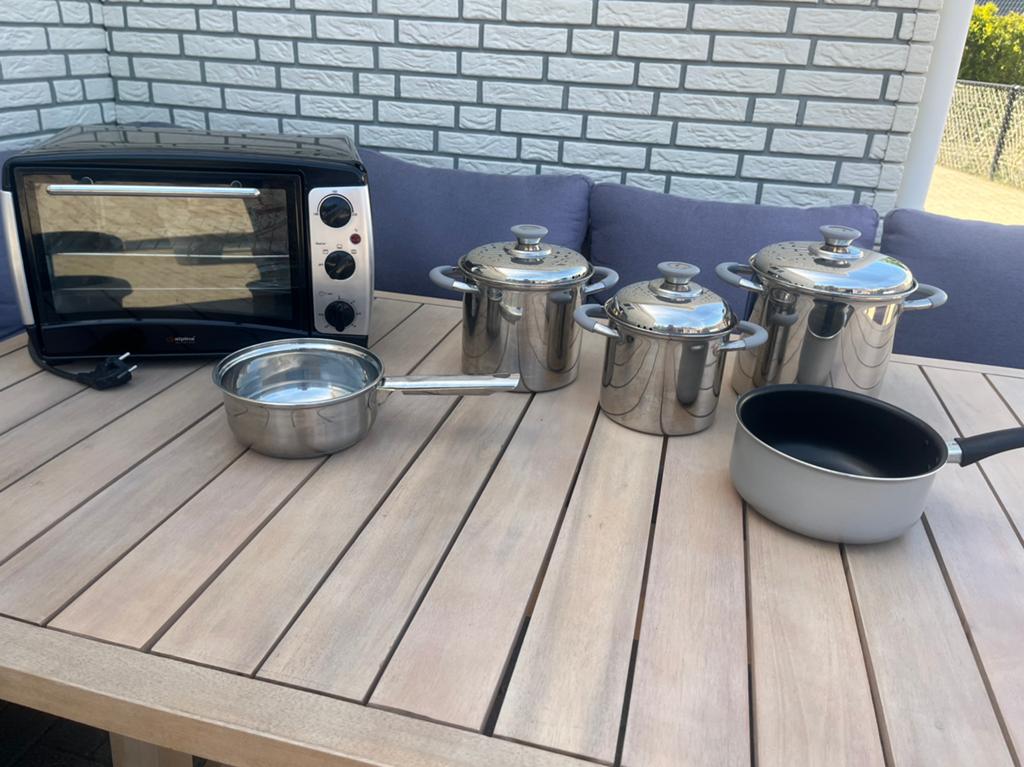 Oven pannenset camping kampeer lichtgewicht, Ophalen, Gebruikt, Rvs, Pannenset