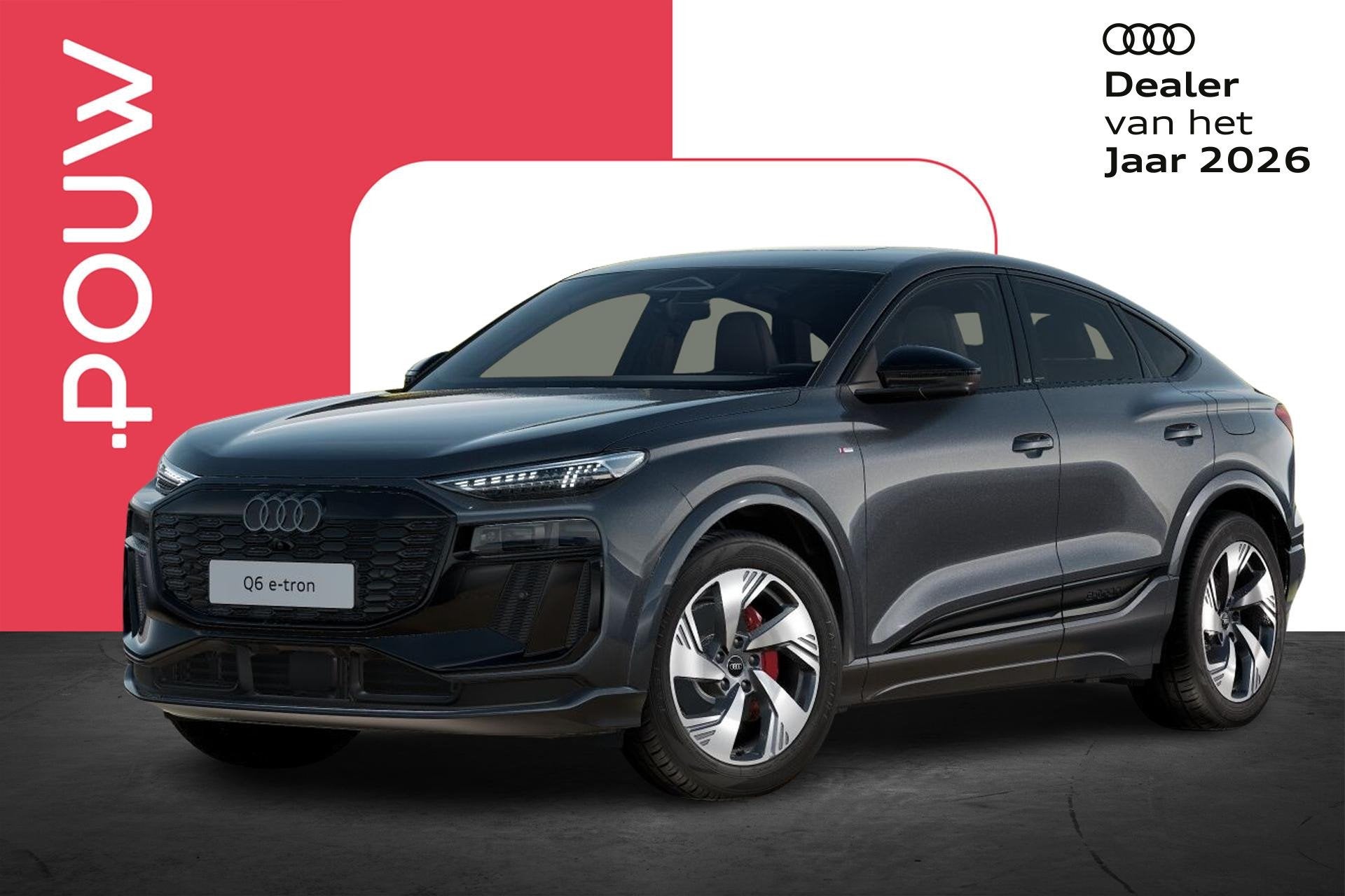 Audi Q6 Sportback e-tron 252pk S Edition 83 kWh | Trekhaak P, Automaat, 12 maanden, Achterwielaandrijving, Zwart