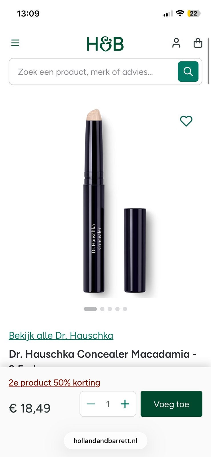 Dr Hauschka concealer - macadamia, Gehele gezicht, Beige, Ophalen of Verzenden, Zo goed als nieuw