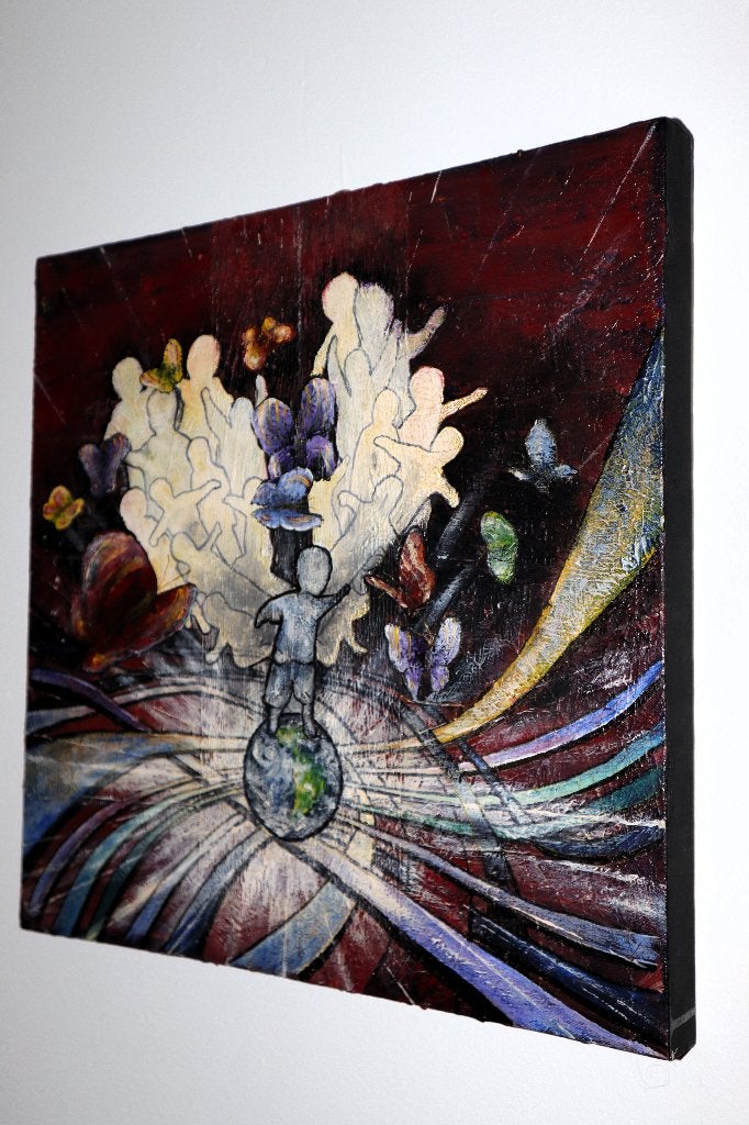 Schilderij modern spiritueel, Ophalen, Acrylverf, Overig onderwerp, Gesigneerd