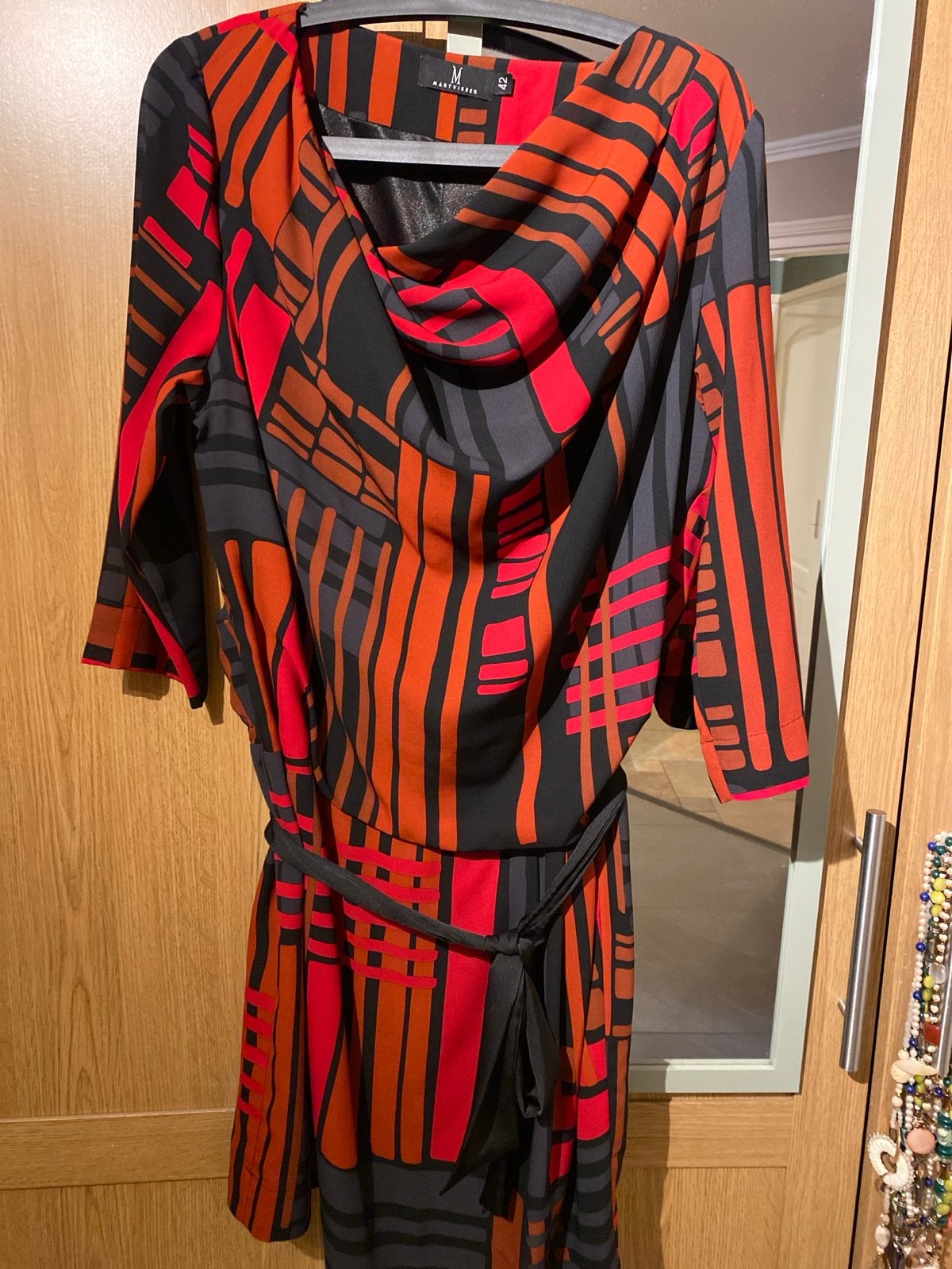 Mart Visser Jurk Maat 42 - Zwart, Rood, Oranje Patroon, Kleding | Dames, Meerkleurig, Maat 42/44 (L), Nieuw, Ophalen of Verzenden