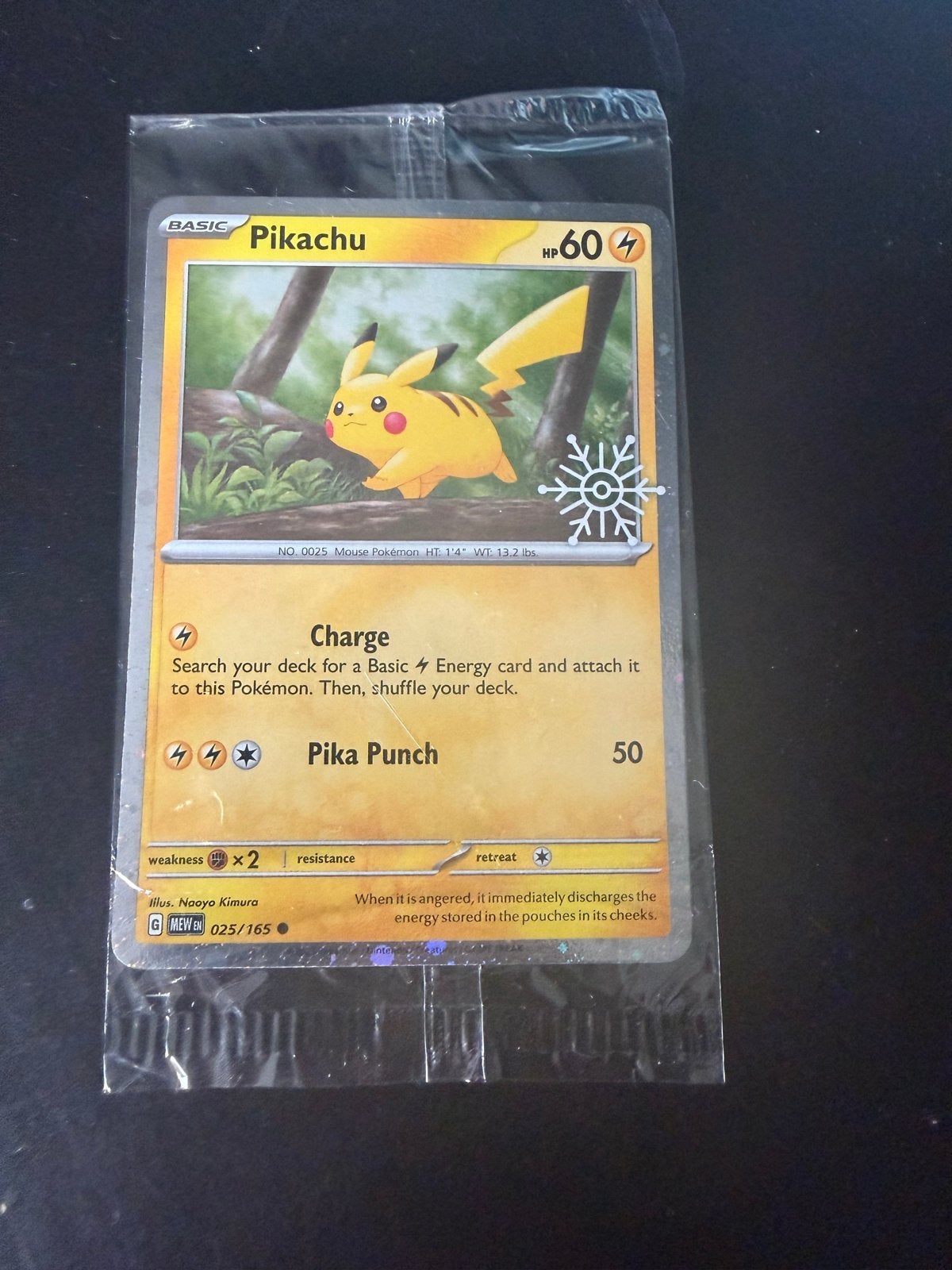 Sealed Pikachu Snowflake Stamp 151 Holiday Calendar 025/165, Ophalen of Verzenden, Nieuw, Losse kaart