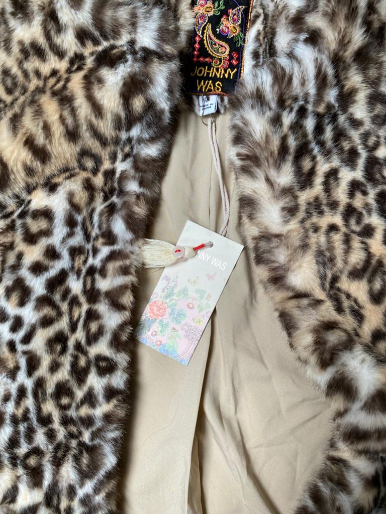 Johnny Was Leopard Faux Fur Jasje - Nieuw met kaartjes, Ophalen of Verzenden, Nieuw, Maat 38/40 (M), Bruin