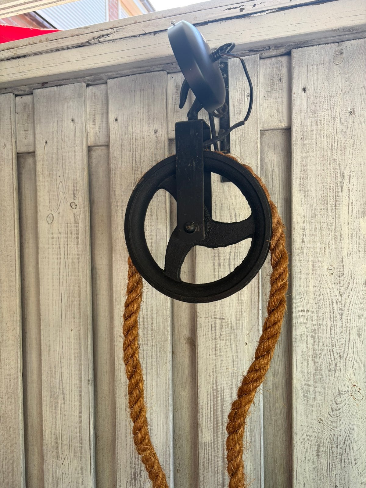 Industrieel hang lamp, Huis en Inrichting, Lampen | Hanglampen, Gebruikt, Overige fittingen, Ophalen of Verzenden, Natuurlijk materiaal