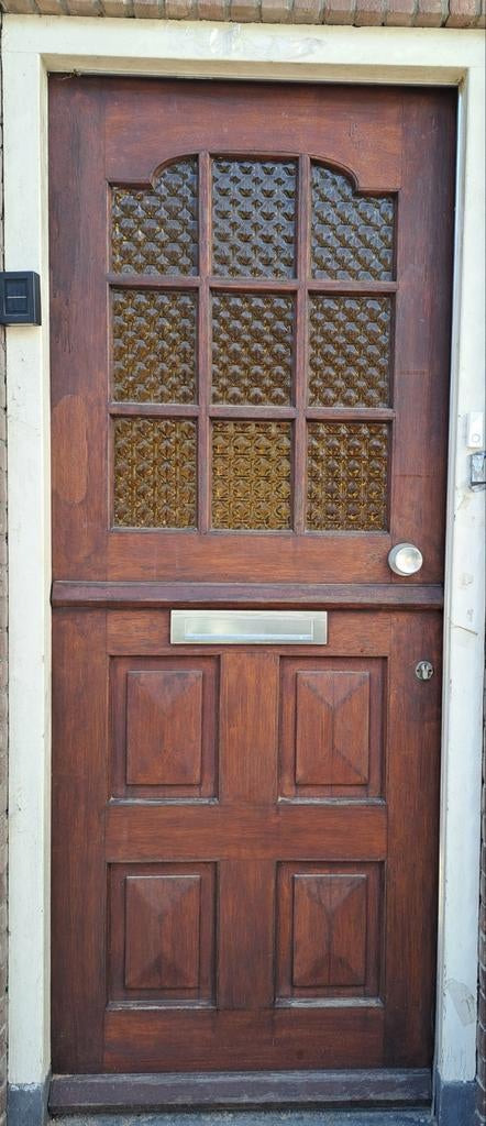 Hardhouten voordeur, Ophalen, Gebruikt, Buitendeur, 200 tot 215 cm