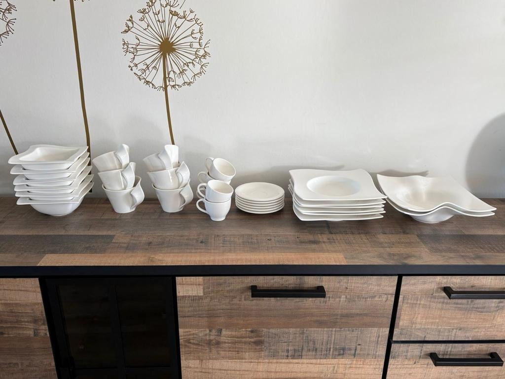 Villeroy & Boch Wave Servies - Compleet Set, Huis en Inrichting, Keuken | Servies, Ophalen, Zo goed als nieuw, Effen, Porselein