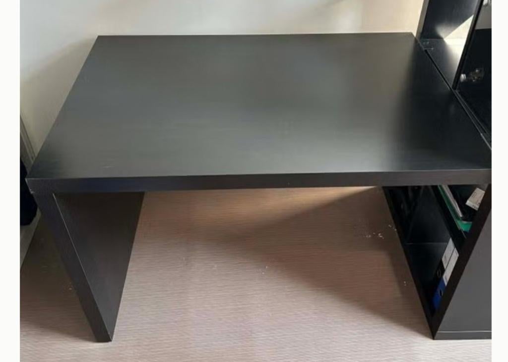Zwart bruin ikea kallax bureau bureaublad, Ophalen, Demontabel, Gebruikt, IKEA