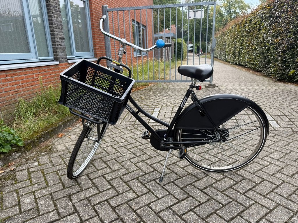 Zwarte Move Reflection omafiets met voordrager en krat, 56 cm of meer, Ophalen of Verzenden, Gebruikt
