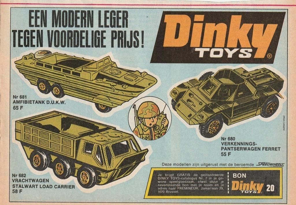 Retro reclame 1972 Dinky Toys speelgoed Ferret pantserwagen, Verzamelen, Verzenden, Overige typen