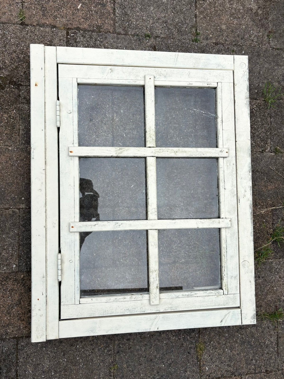 Gebruikt raam met kozijn - ideaal voor tuinhuis of schuur, Ophalen, Gevelraam of Ruit, Gebruikt, Minder dan 80 cm
