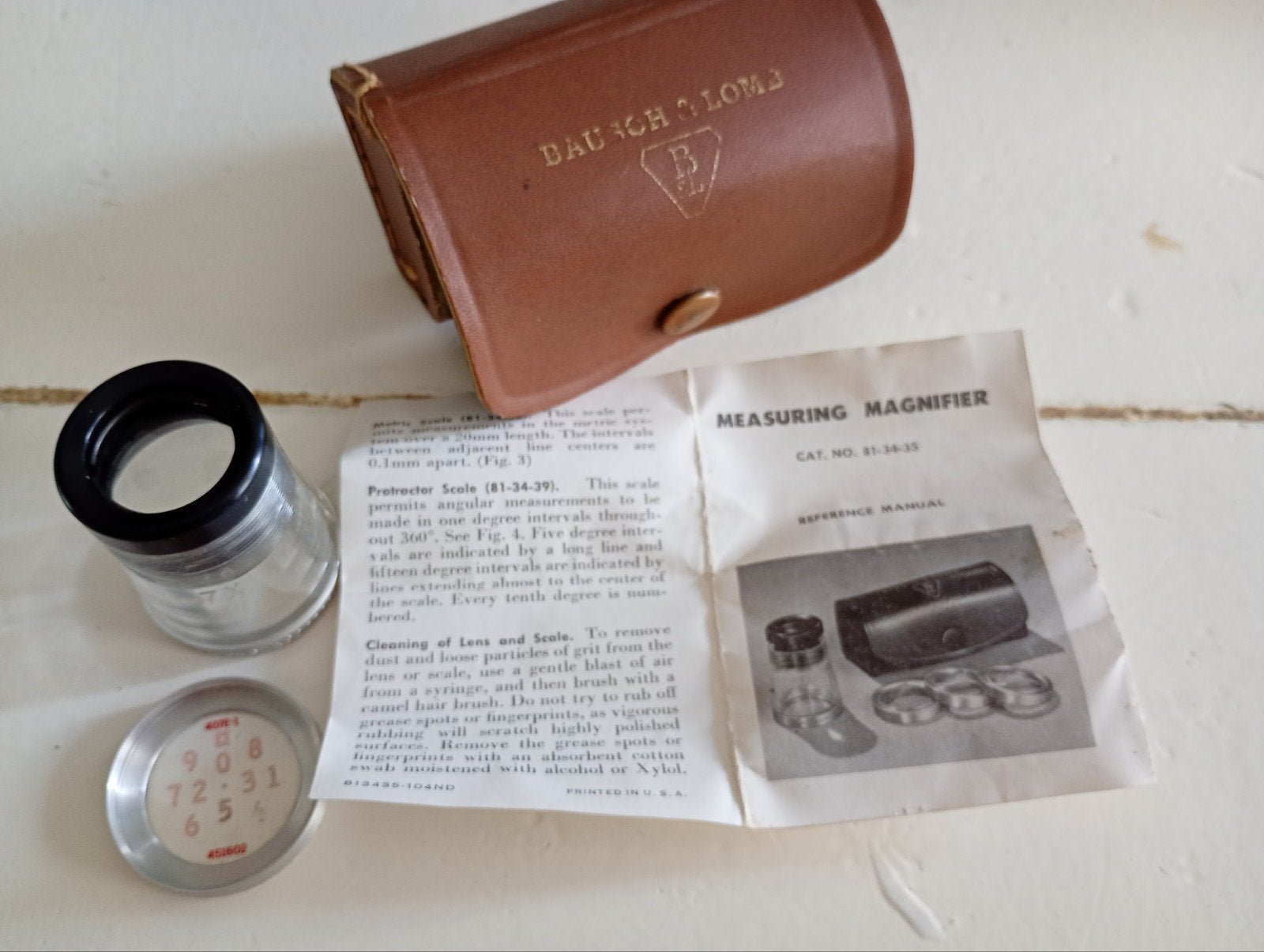 bausch & lomb lens usa measuring magnifier vintage, Ophalen of Verzenden, 70 tot 80 mm, Overige typen
