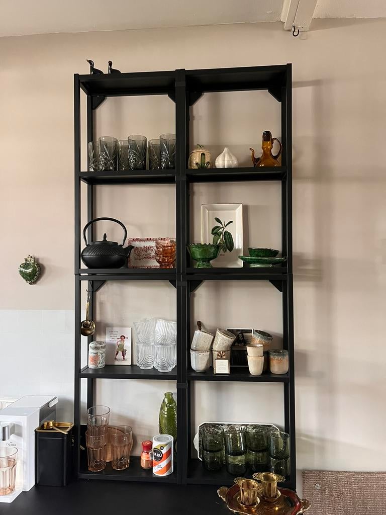 4x Enhet open kast 40x15x75cm zwart, Huis en Inrichting, Keuken | Keukenelementen, Ophalen, Minder dan 50 cm, Zwart, Zo goed als nieuw