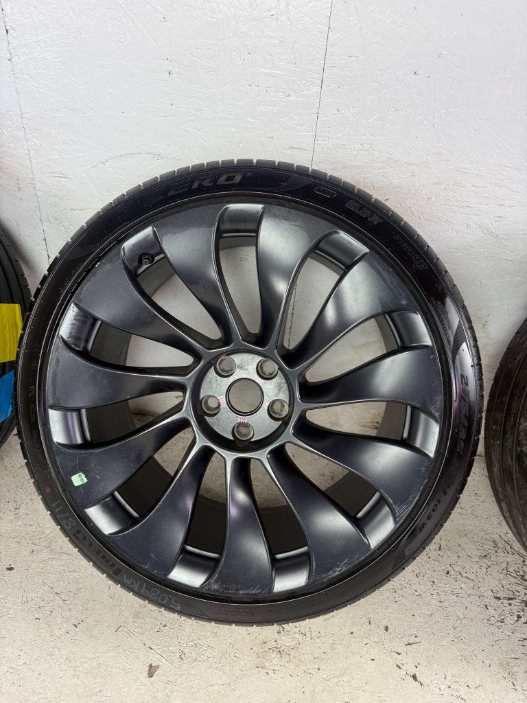 Originele Tesla Model Y velgen 21" 5x114.3 Uberturbine zomer, Niet ingevuld, Gebruikt, 275 mm, Banden en Velgen