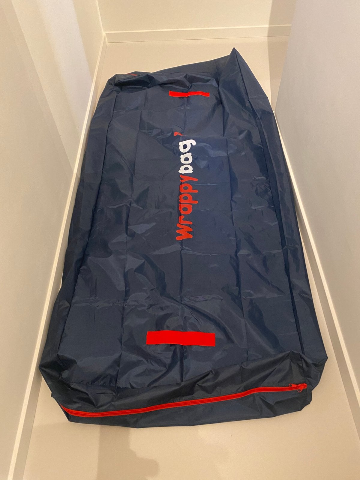 Wrappybag Beschermhoes, opbergzak matras 90x200 eenpersoons, Eenpersoons, Blauw, Matrasbeschermer, Ritssluiting