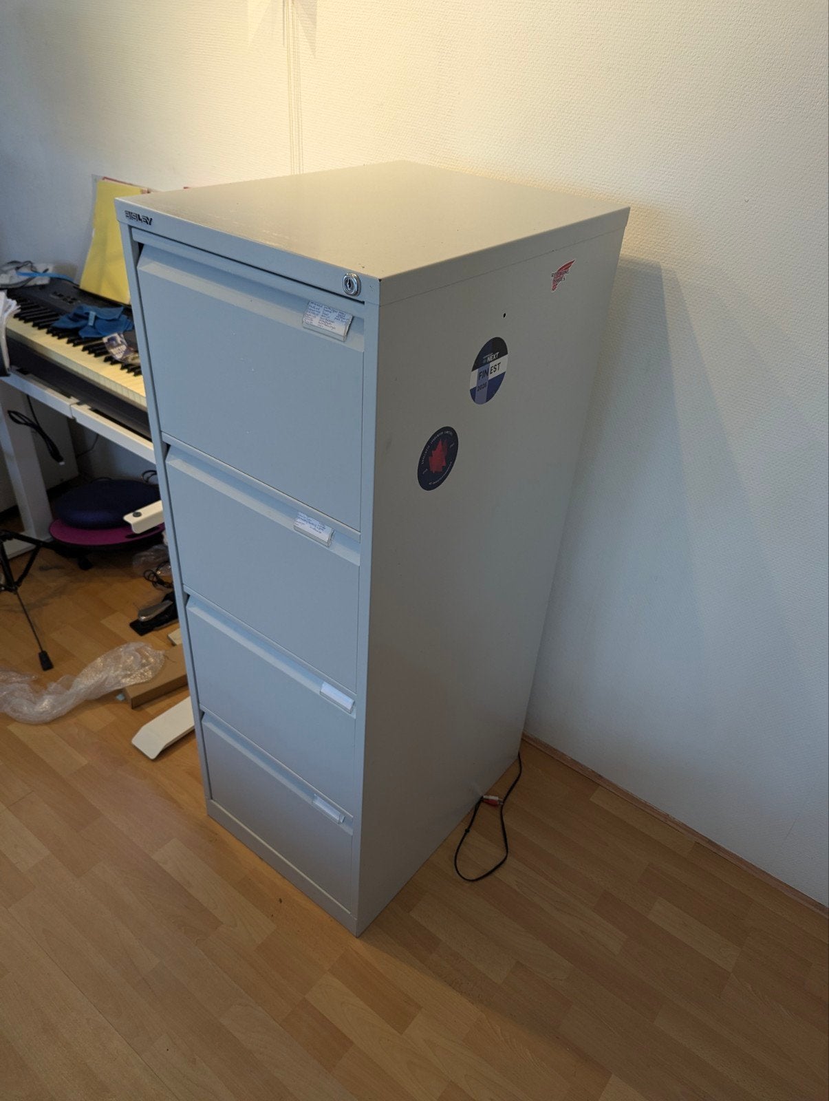 Bisley stalen archiefkast / ladekast met 4 lades, Ophalen, Minder dan 50 cm, Gebruikt, 100 tot 150 cm