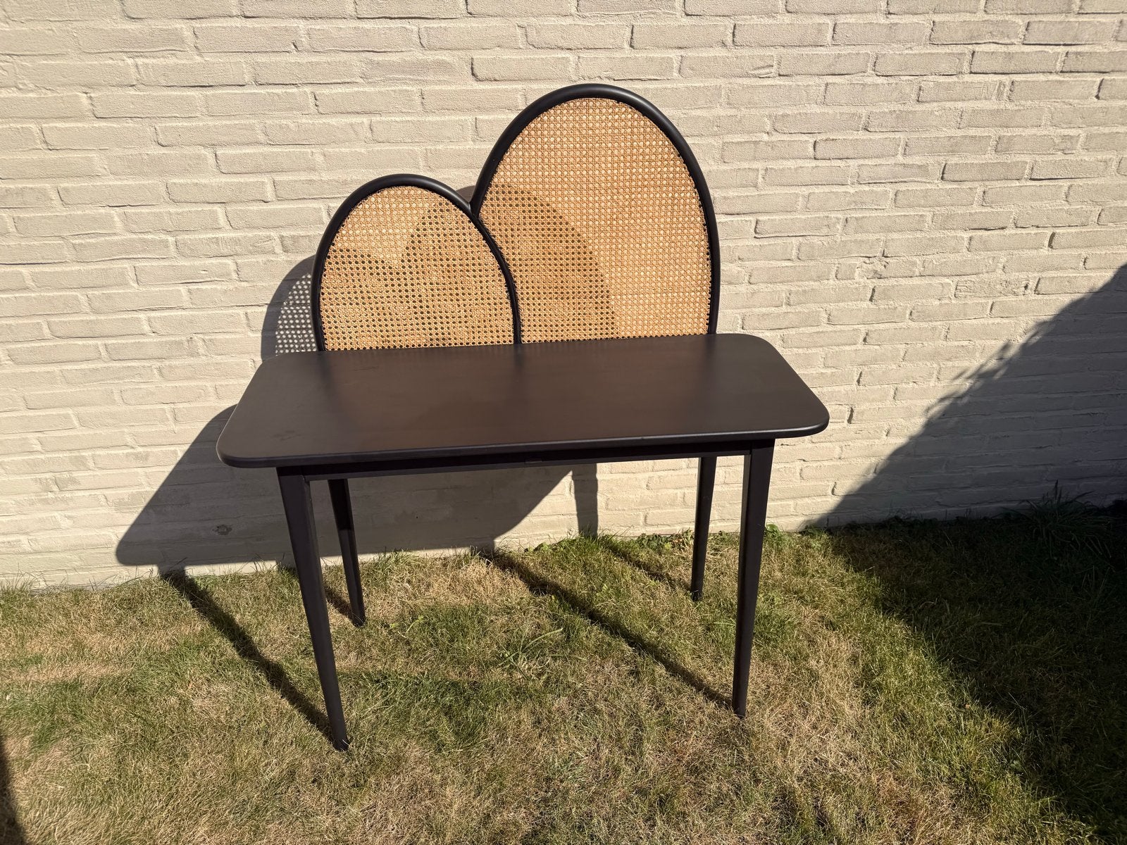 bijzettafel/bureau met rotan (sissyboy), Gebruikt, Minder dan 100 cm, Hout, 50 tot 100 cm