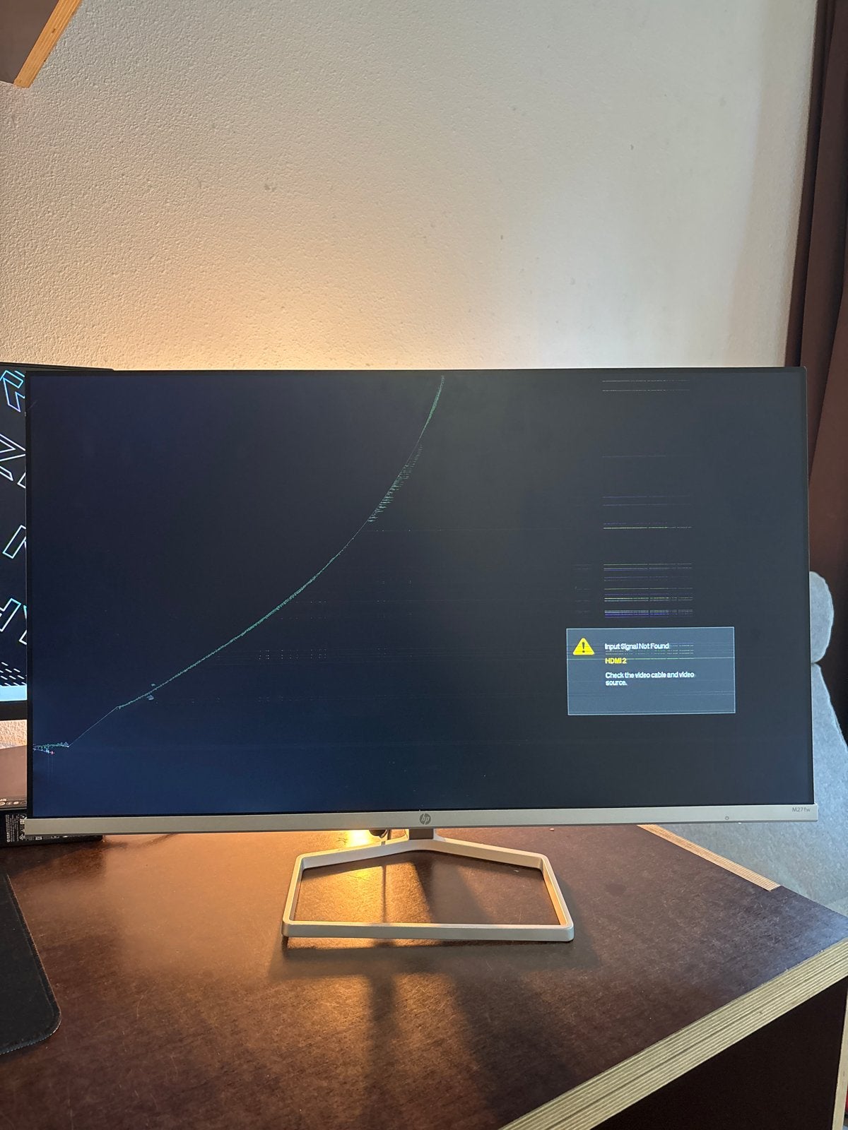 HP 27fw monitor - defect scherm, Computers en Software, HDMI, IPS, Kantelbaar, Full HD