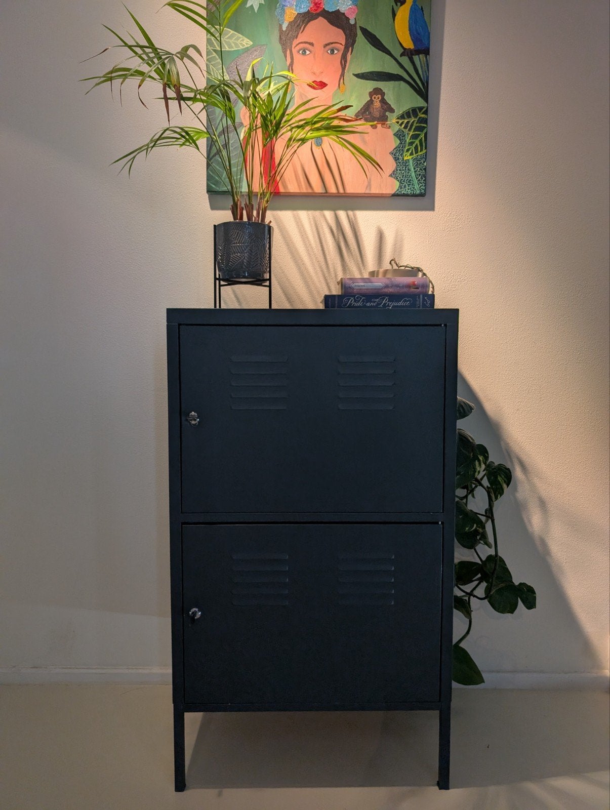 Antraciet lockerkast met verf - 105x60x40 cm, Ophalen, Gebruikt, Industrieel