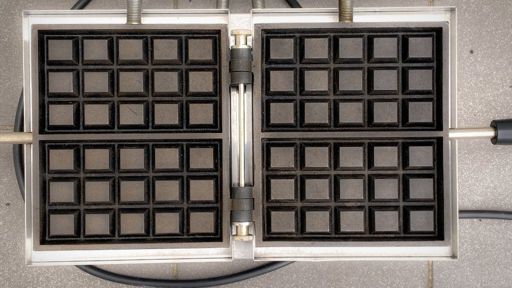 wafelijzer Brusselse wafels 3x5 wafel ijzer, Ophalen of Verzenden, Uitneembare platen, Gebruikt