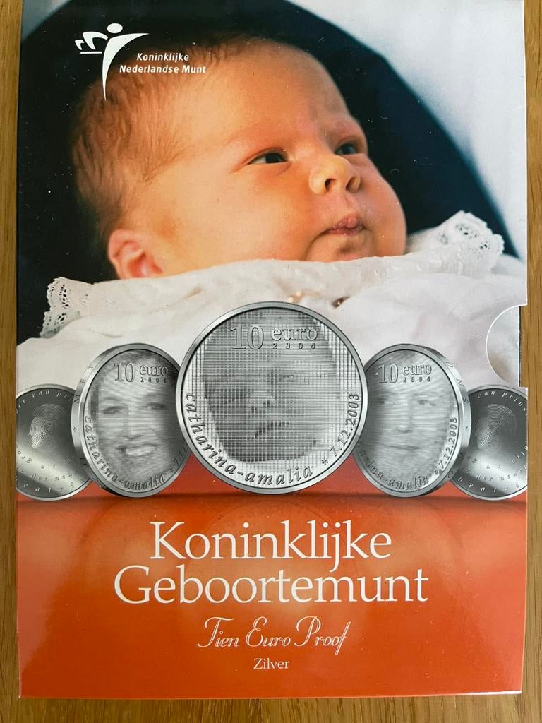 Geboortemunt Amalia 2003., Ophalen of Verzenden, Koningin Beatrix, Euro's