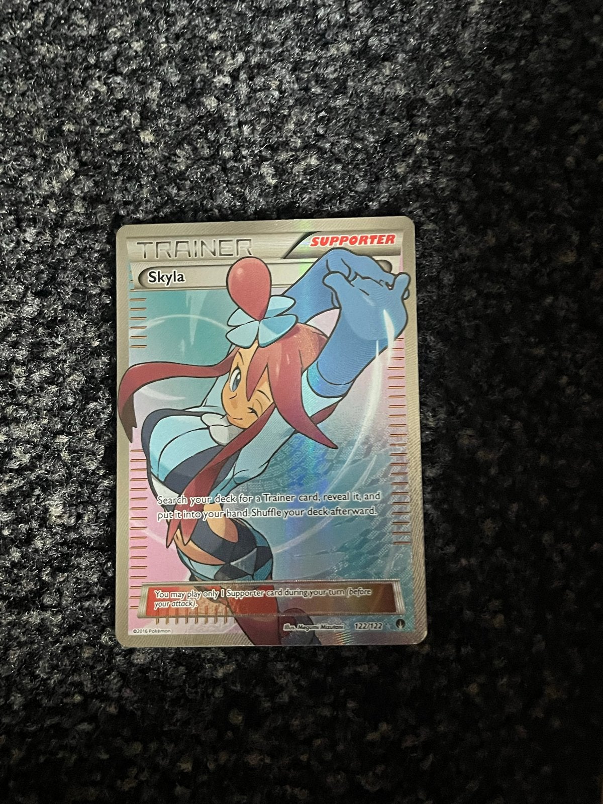 Skyla Full Art Trainer Kaart - XY Breakpoint 122/122 NM, Hobby en Vrije tijd, Ophalen of Verzenden, Zo goed als nieuw, Losse kaart