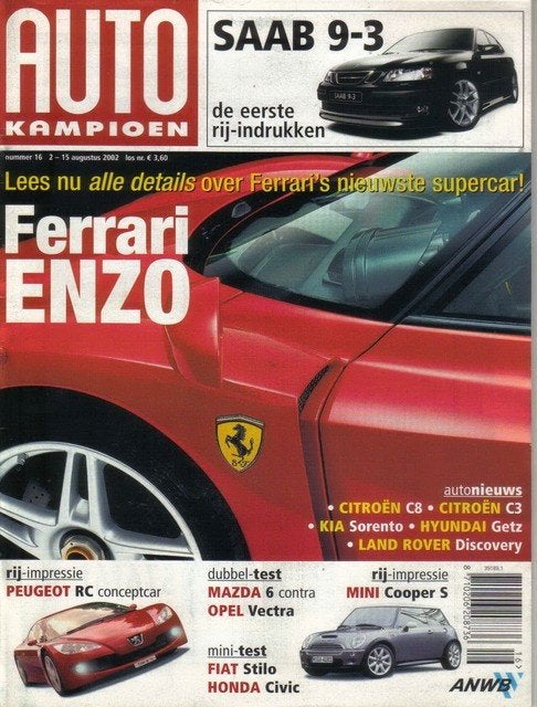 Autokampioen 16 2002 : Alfa Romeo Brera - Mini Cooper S, Ophalen of Verzenden, Gelezen, Algemeen
