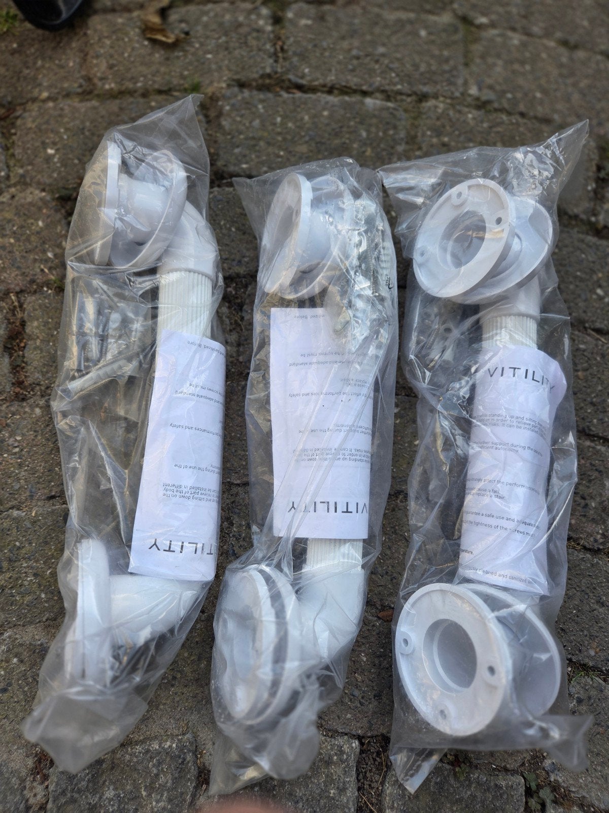 3 stuks Nieuwe Vitility Grab Rail - Veiligheidshandgreep, Nieuw, Ophalen of Verzenden, Douche-accessoire, Wit