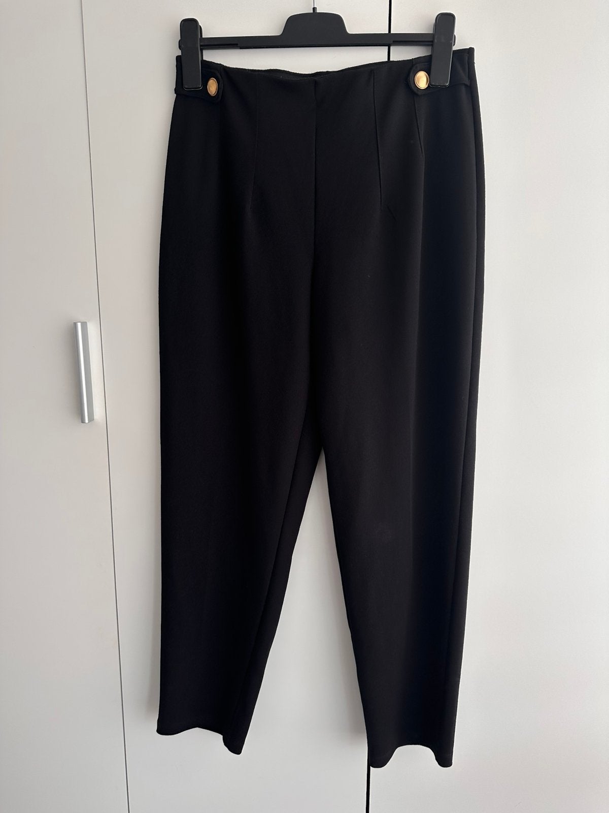 H&m dames zwarte pantalon broek L 42, Verzenden, Zwart, Maat 42/44 (L), Zo goed als nieuw